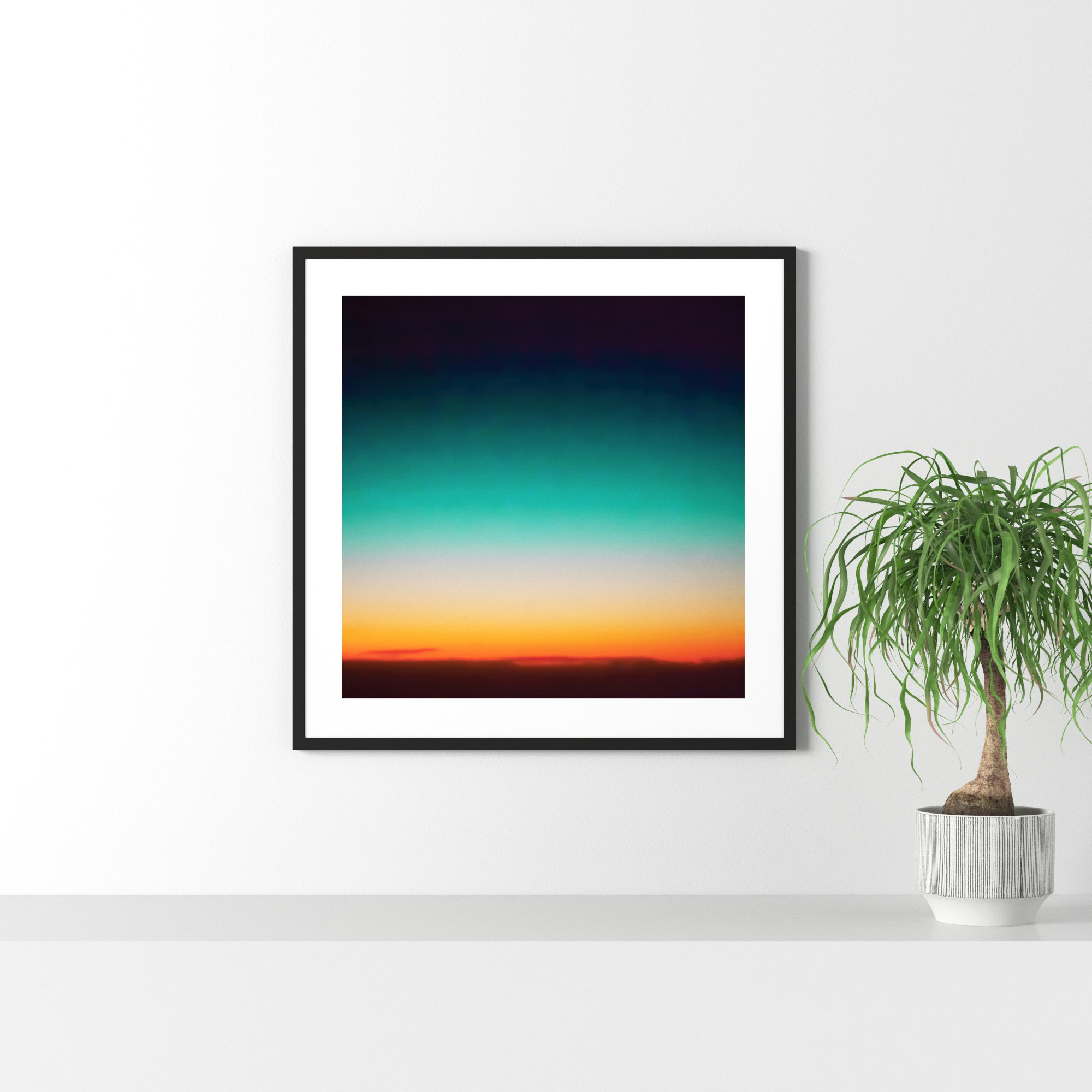 Sunrise Flying by Caroline Mint, Black, 33.25" H x 33.25" W x 0.88" D