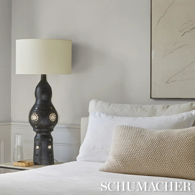 Schumacher x Patterson Flynn Linen Plissé Wallpaper, Ivory