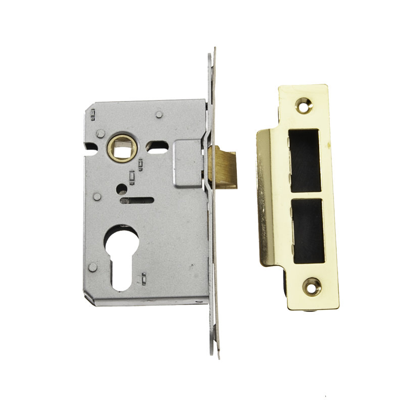 Mehak Euro Sash Ce Tested Polished Stainless Steel Lock, 15cm H x 2.3cm W x 7.6cm D, Polished Brass