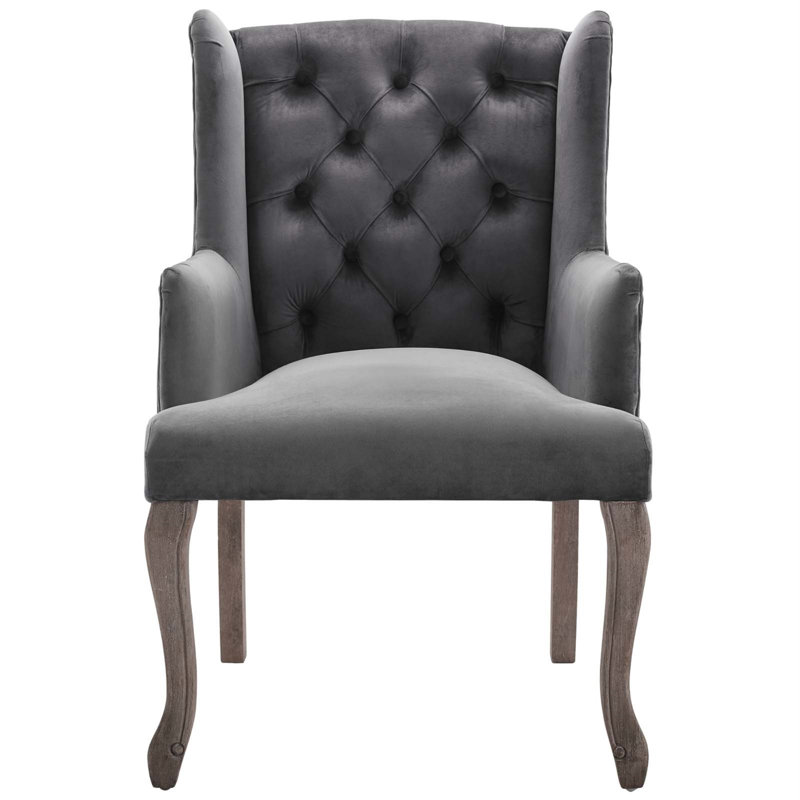 Realm Armchair Performance Velvet Set Of 2, Grey
