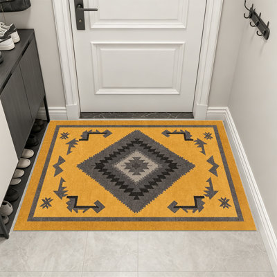 Tapis gris moutarde à motif de losanges pour le salon, doux et confortable, convient à toutes les saisons, facile à entretenir, tapis de sol intérieur lavable à la machine, sous la ferme pour la chambre à coucher, la salle à manger, le bureau, le balcon, le patio