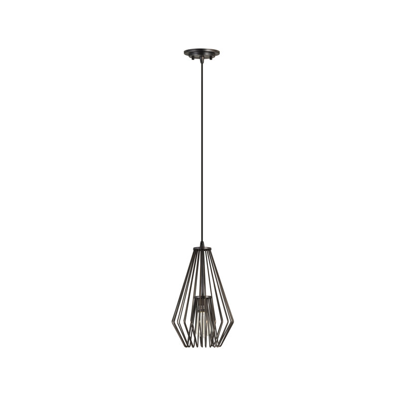 Adaela - 1 lumière géométrique simple, Bronze plaqué, H 18,75 po x l 9,25 po x P 9,25 po
