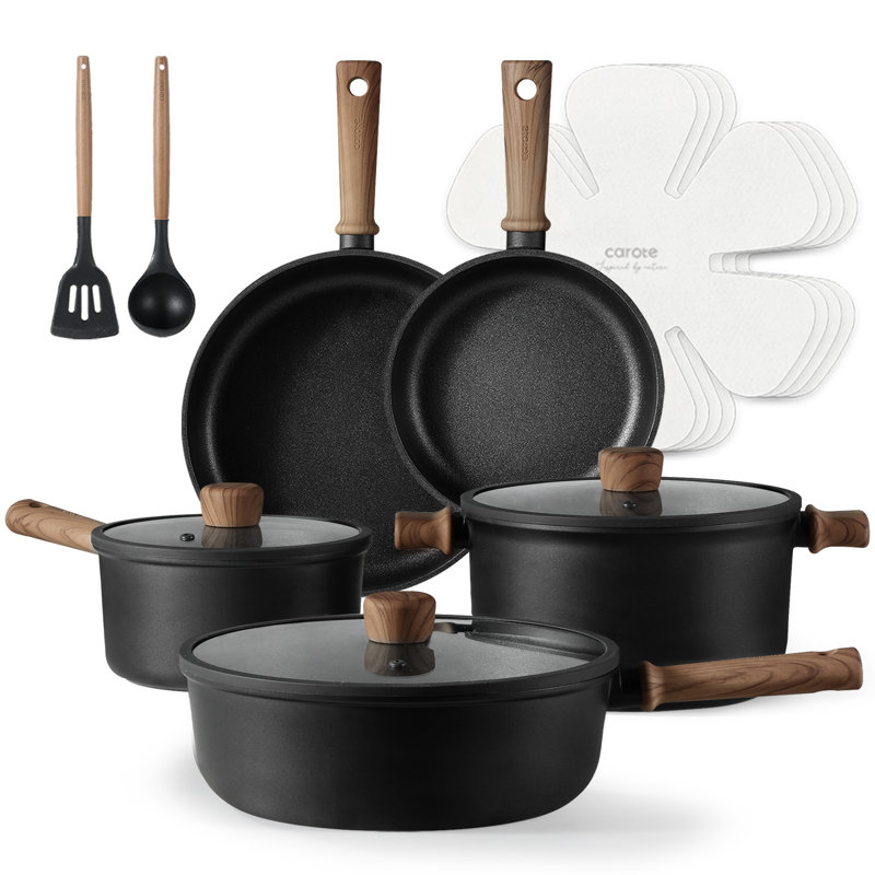 Carote 14pcs Nonstick Pots And Pans Cookware Set, Kitchen Cooking Sets With Frying Pan, Nonstick Design, Ideal For Various Cooking Tasks