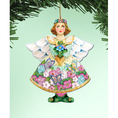 Ornement suspendu en bois Tidaholm Spring Angel