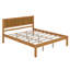 Base de lit plateforme avec tête de lit, support à lattes de bois, aucun sommier requis, grand-121498791