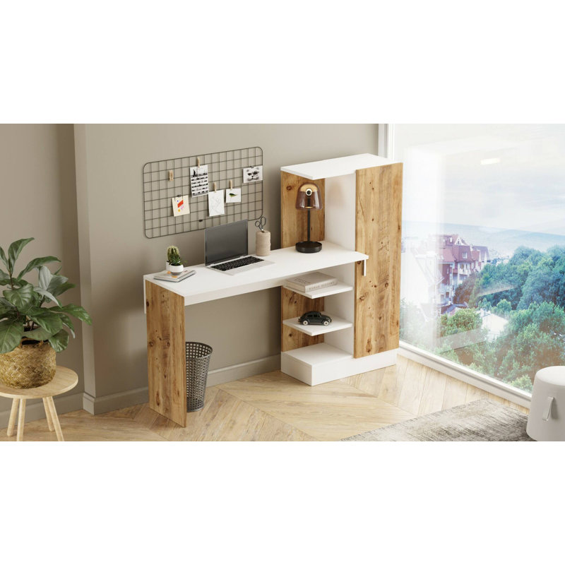 Parvati Writing Desk, Oak/White