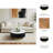 Round Coffee Table with White Marble Top and Black Wood Base, Living Room Table with Gold Metal Accent, Modern Coffee Table, 34"