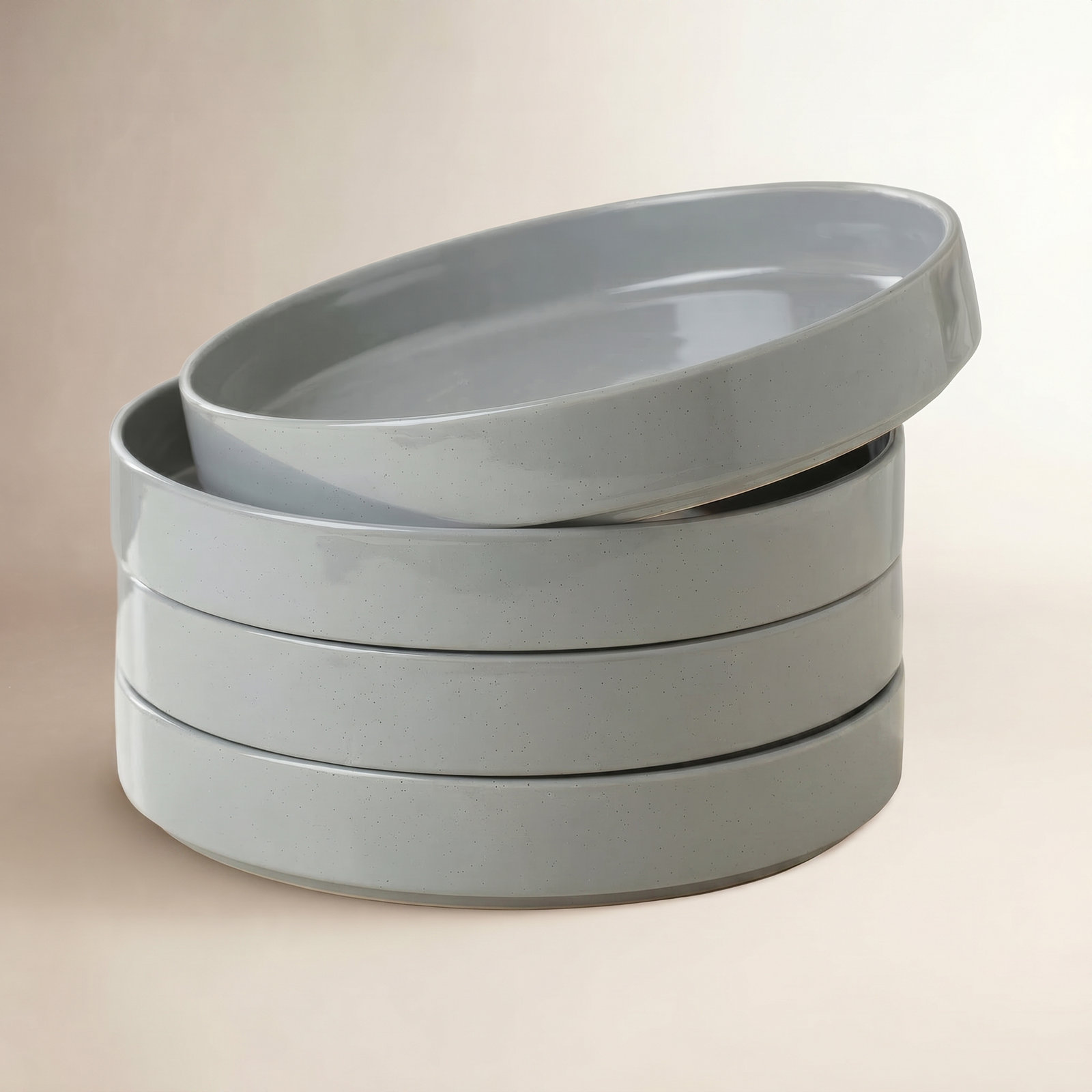 Esther Joss & Main Stoneware 8.75" Large Pasta Bowl (Set of 4), Dark Gray