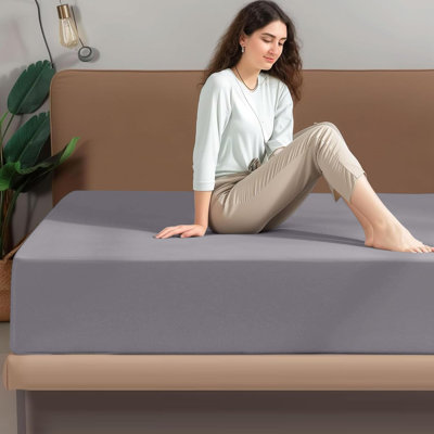My Home Store Gylfi 300 Thread Count Egyptian-Quality Cotton Percale Fitted Sheet