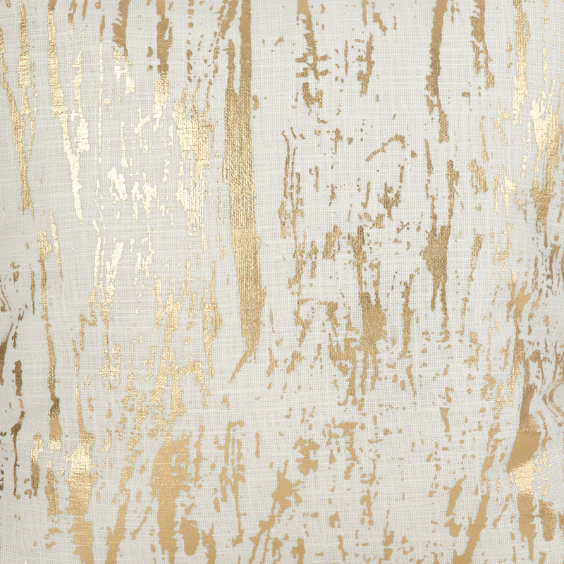 Gold Distressed Metallic Foil Design Square Throw Pillow