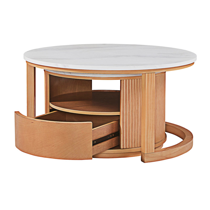 Table basse ronde avec rangement