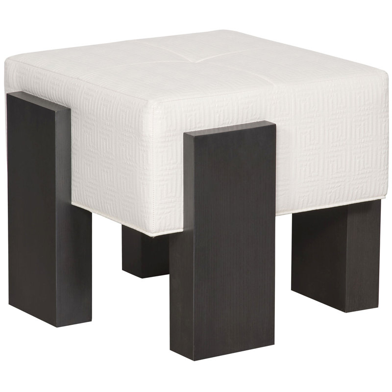 Michael Weiss Buckland 23.5" Wide Rectangle Cocktail Ottoman, Casa Blanca, Ian Smoke Polyester