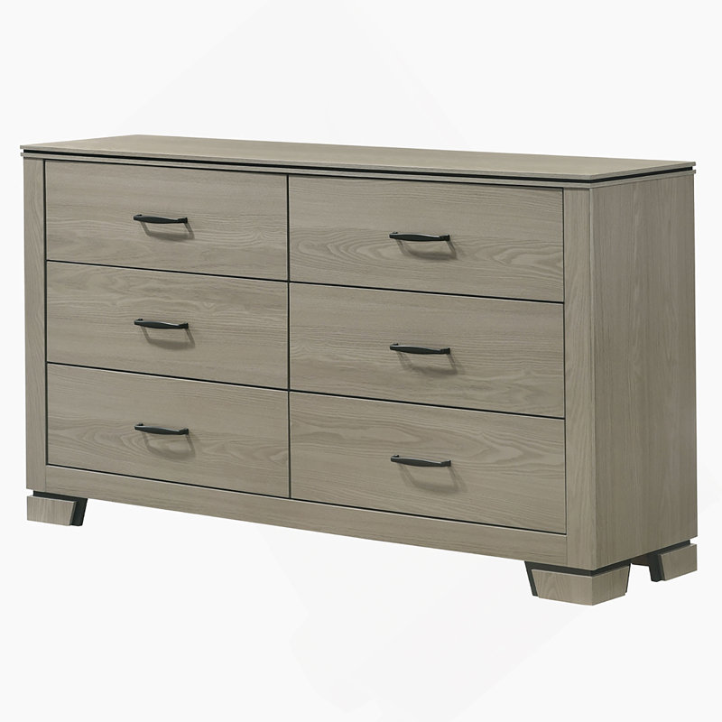 Commode de rangement à six tiroirs, commode de chambre en bois