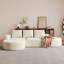 Chenille beige moderne, canapé modulaire, 3 coussins, matériau à haute résilience, sans assemblage, chenille modulaire confortable avec bords arrondis et respirants, conception d'oreiller, idéale pour le salon-1318391430-1318391480