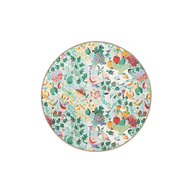 Multicolored Flower And Fruit Patterned Modern Decorative Carpet, Runner 2'6" x 6'7"