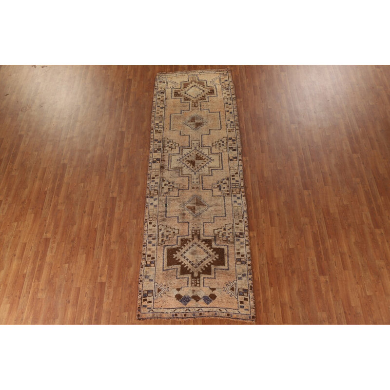 Antique Traditional Runner Rug 4x11