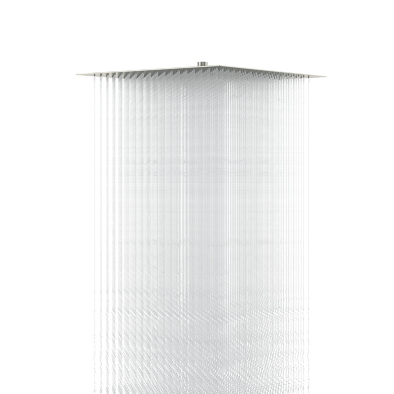 16 Inch Stainless Steel Shower Head, Square, Brushed Nickel