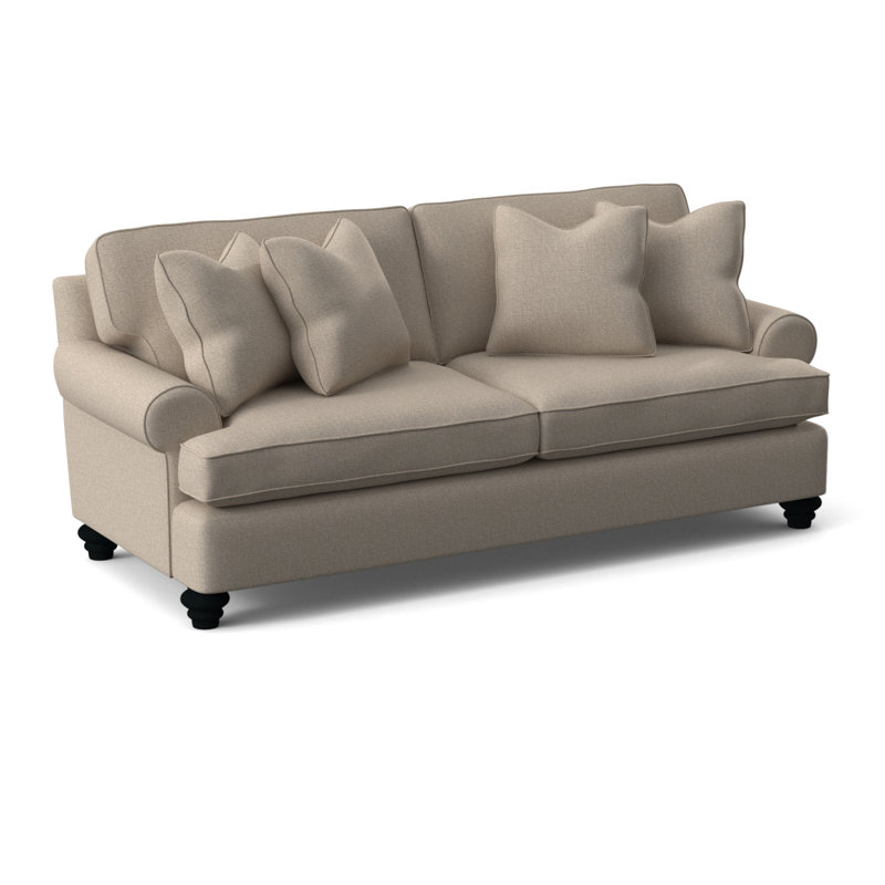 Lowell 86'' Upholstered Sofa, Black Finish, Eggshell Crypton Performance; 0884-93