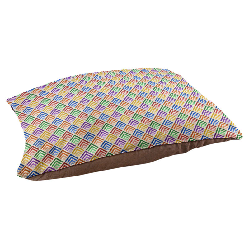 Coussin de créateur géométrique à chat dégradé reverse Campion, l 42,5 po x L 32,5 po, Mauve / rouge / jaune