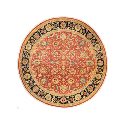 Renu One-of-a-Kind 9' 1" X 9' 1" 2010s Round Wool Area Rug in Orange