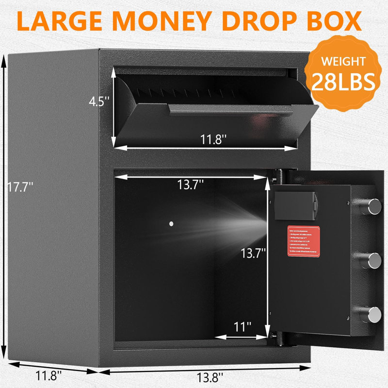 2.6 CUB Depository Drop Safe Fireproof, 17.7