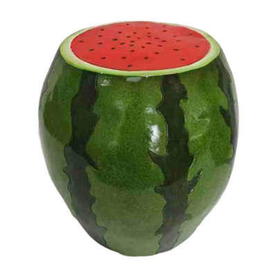 Watermelon Fruit Stool, 13.4"Oversized Resin Stool, Side Table, Home Decor Plant Stand Garden Indoor Outdoor Decorations, Multi-Purpose Innovative Gar by Ivy Bronx