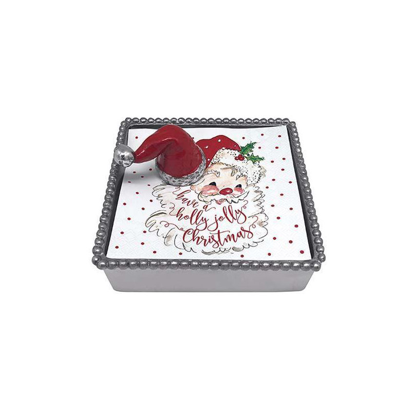 Red Santa Hat Beaded Napkin Box Set
