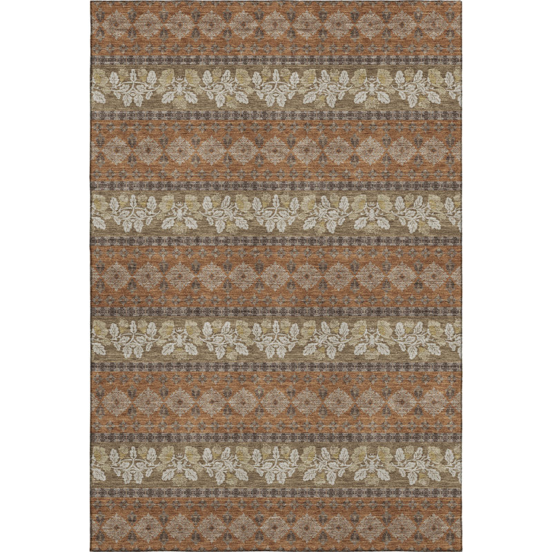 Tapis de qualité supérieure lavable à la machine Mayfield AMF2465, Terra Cotta, 5 pi x 7 pi 6 po