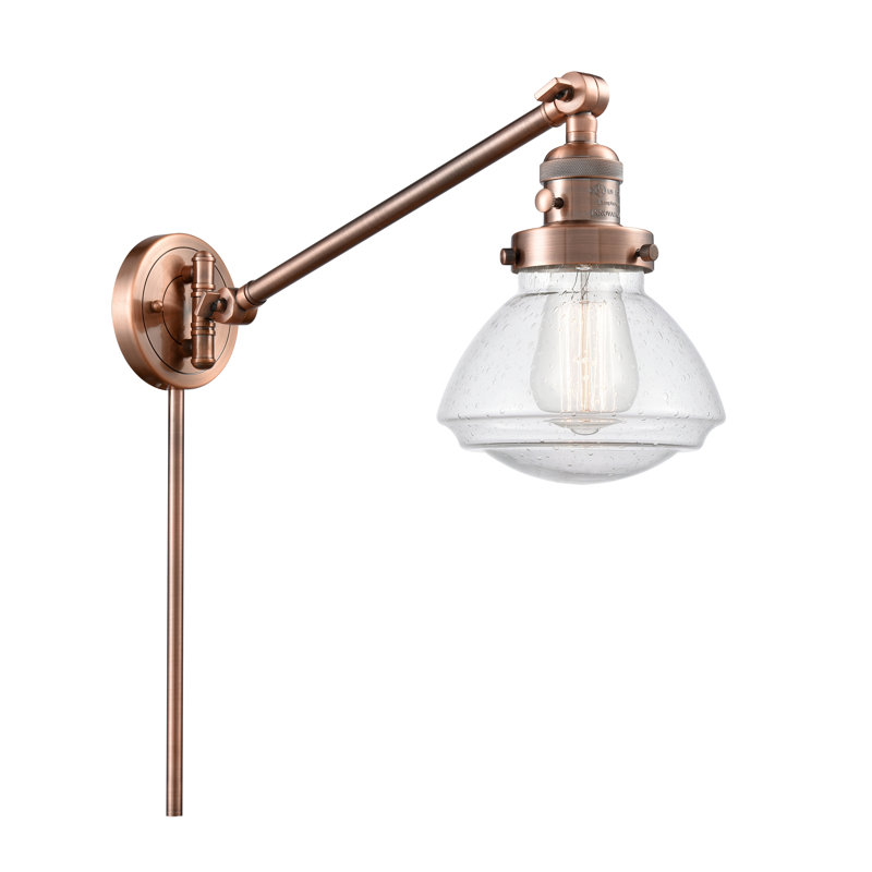Lampe murale avec bras pivotant 1 lumière Chesterville, Grainé, Incandescent, Cuivre antique