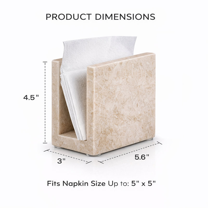 Champagne Marble 5 3/4" Napkin Holder