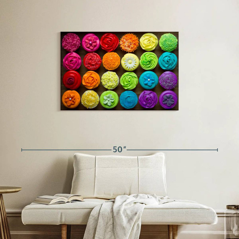 Yarlin Rainbow Cupcakes, 24" H x 36" W