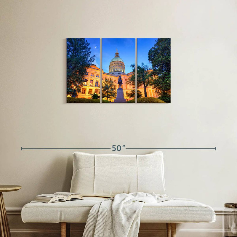 Glowing Georgia State Capitol, 20" H x 33" W