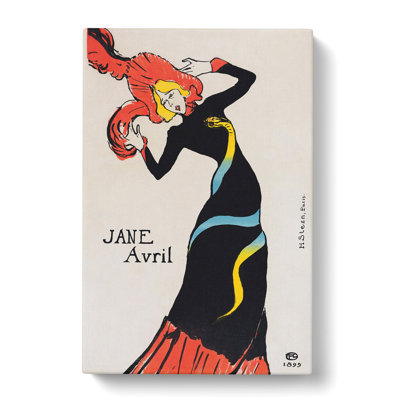 Jane Avril Vol.1 by Henri De Toulouse-Lautrec - Wrapped Canvas Painting