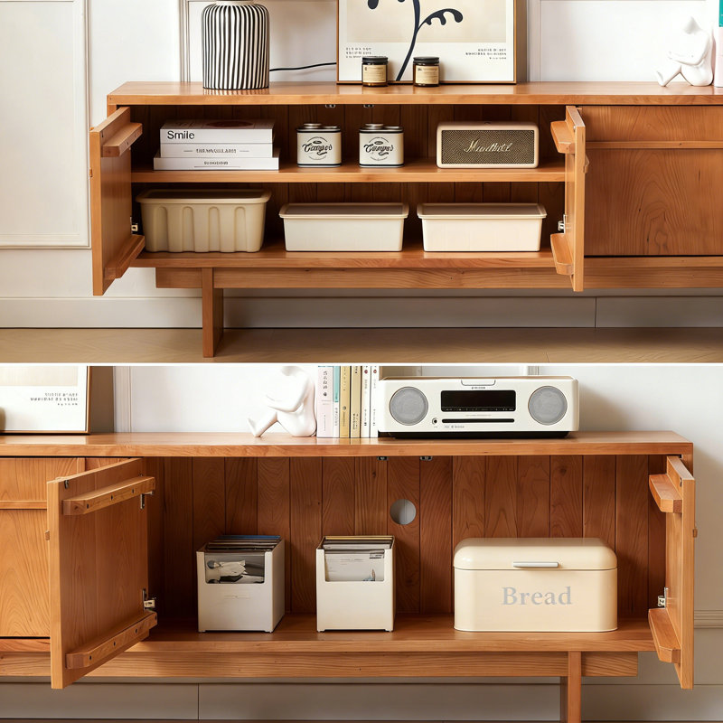 Meuble télé moderne et minimaliste, H 21,65 po x L 78,74 po x l 15,75 po