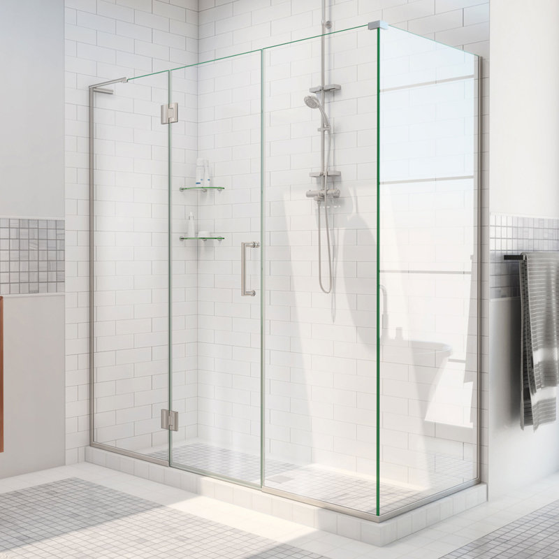 Porte de douche sans cadre 52,5 "x 72" Unidoor-X, Nickel brossé