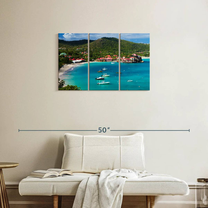 Baie de Saint Jean à Saint-Barth, H 20 po x l 33 po