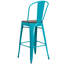 Lynne, paquet de 4 Tabouret de bar 30 po en métal avec dossier et siège en bois-1035456820