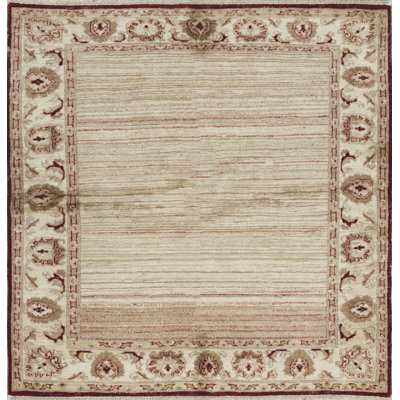 Tapis beige et brun de haute qualité noué à la main