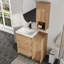 Meuble-lavabo sur pied simple 36 po avec plateau en résine et rangement mural pour salle de bain 12 po Vowar