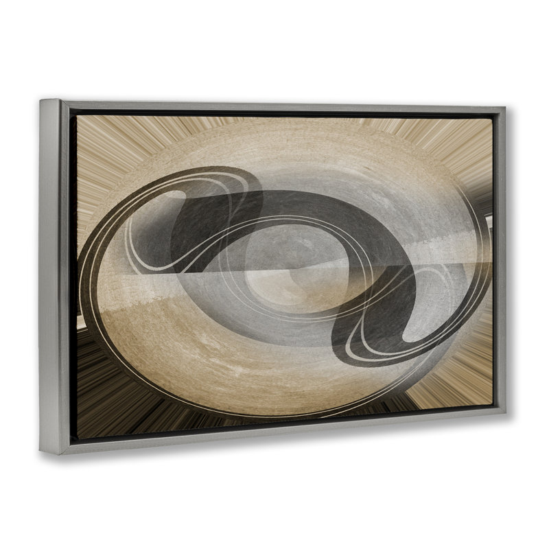 Curved Swoop Shape Framed Floater Canvas By Noah Bay, Luster Gray Floater Frame, 17" H x 25" W