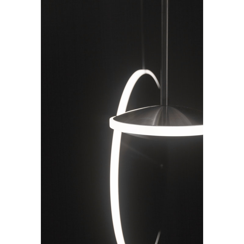 Chrona Modern Round Spun Brass Pendant Light, Vertical, Solid Brass, 17" H x 17" W x 3" D