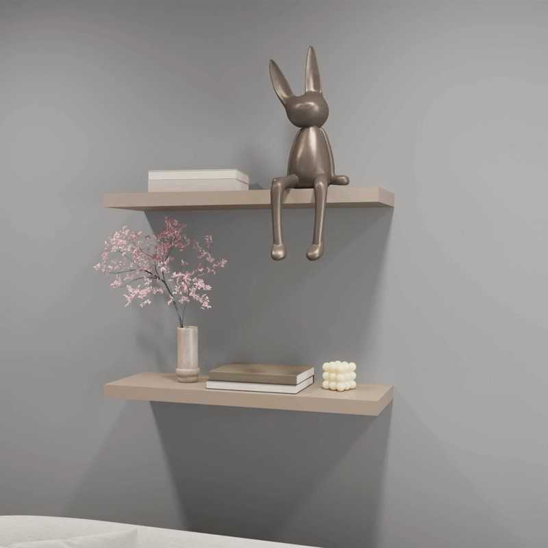 Floating Shelf, 1.50'' H x 31.50'' W x 9.80'' D, Taupe