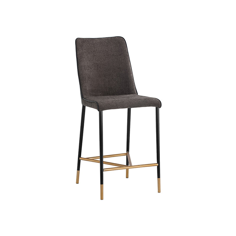 Upholstered Counter Stool, Counter Stool (25.75" Seat Height), Gray/Black