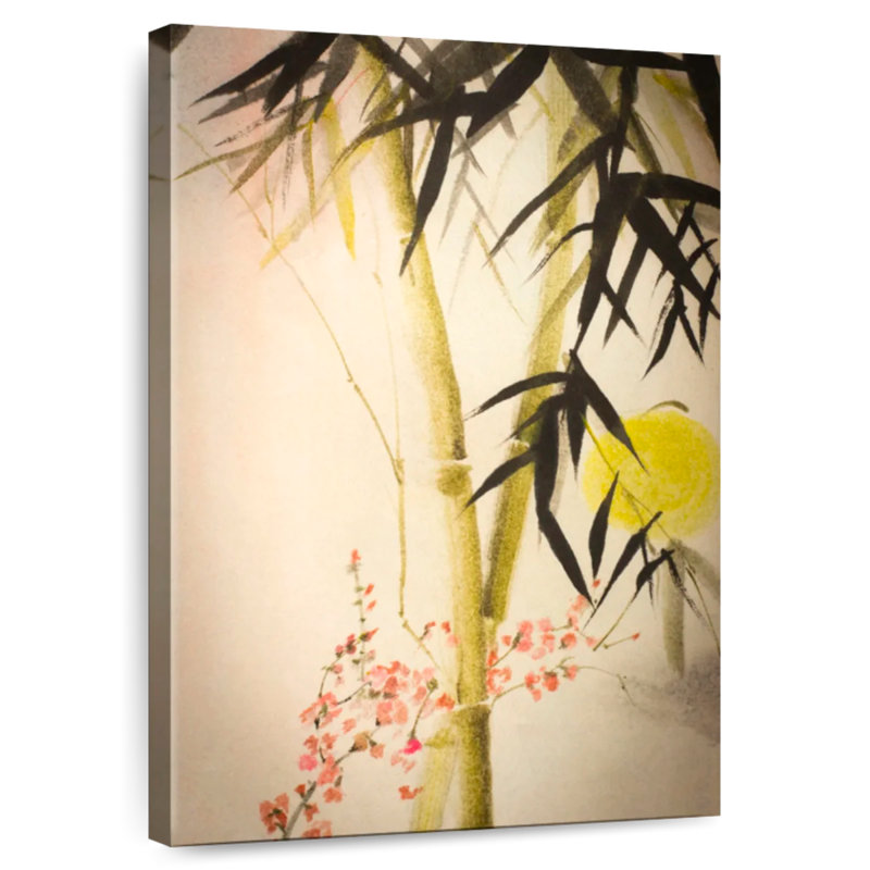 Bambou Harnek et fleurs de prunier, H 24 po x l 16 po