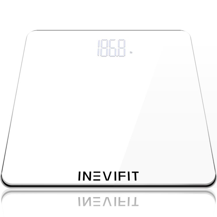 INEVIFIT Bathroom Scale, Highly Accurate Digital Bathroom Body Scale,  Measures Weight up to 400 lbs. Includes a 5-Year Warranty - White