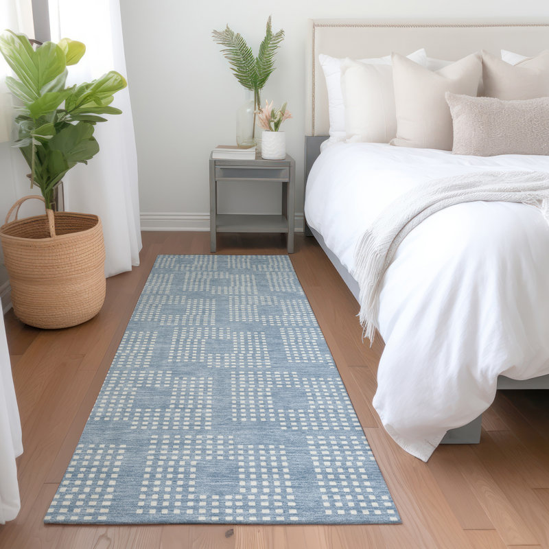 Premium Machine Washable Prisco Sky Rug, Runner 2'3" x 7'6"