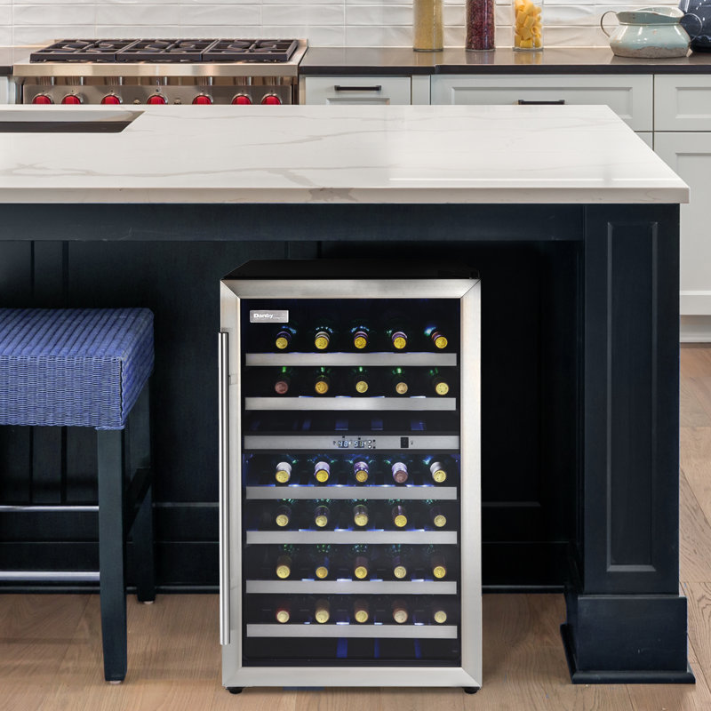 Stainless Steel Dual-Zone 38-Bottle Wine Cooler