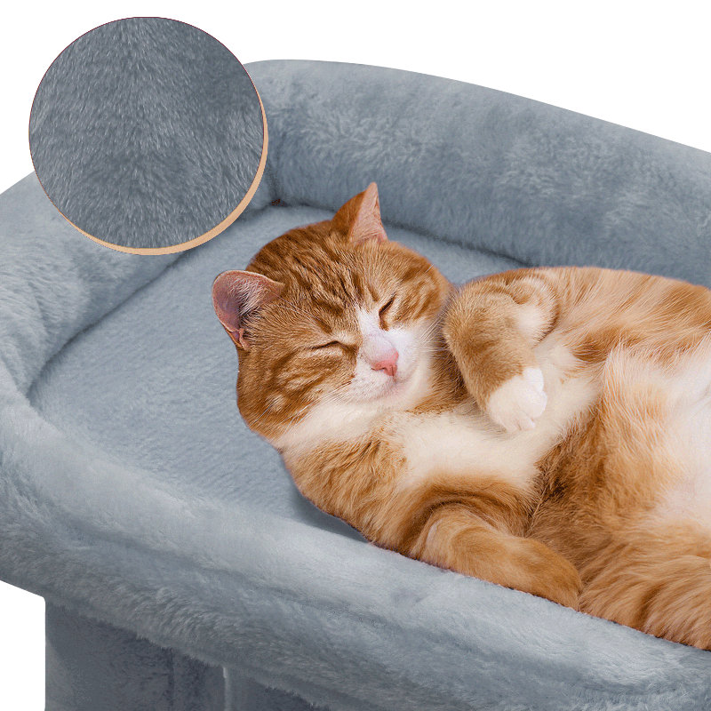 Light Gray Multi-Level Cat Tree with Sisal Scratching Posts