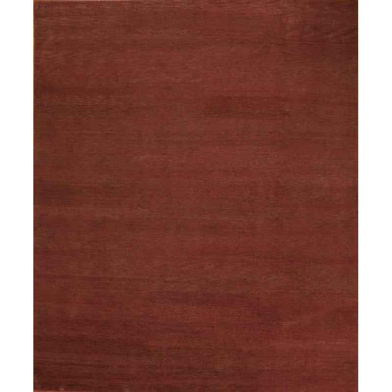 Modern Tibet Hand Knotted Area Rug in Red