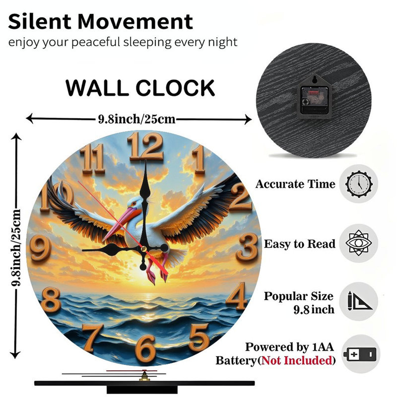 Horloge volante de pélican